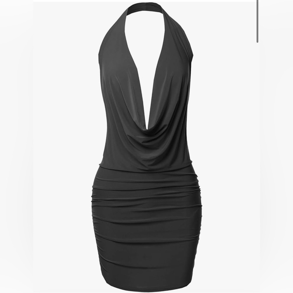 21 SAINTS HALTER BODYCON DRESS LITTLE BLACK DRESS